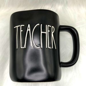 ‼️SALE‼️ RAE DUNN ‘Teacher’ Ceramic Mug, Black with White Lettering, 28 Oz